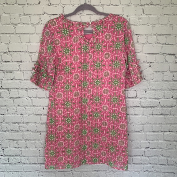 Lilly Pulitzer Silk Blend Pink and Green Short Sleeve Dress Size 0 - Picture 2 of 13